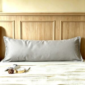 Satin-Style Body Pillowcase — Grey, 20 × 54 in