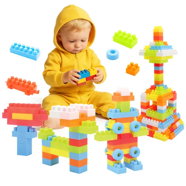 Colorful Building Blocks with Wheels — 150 Pieces