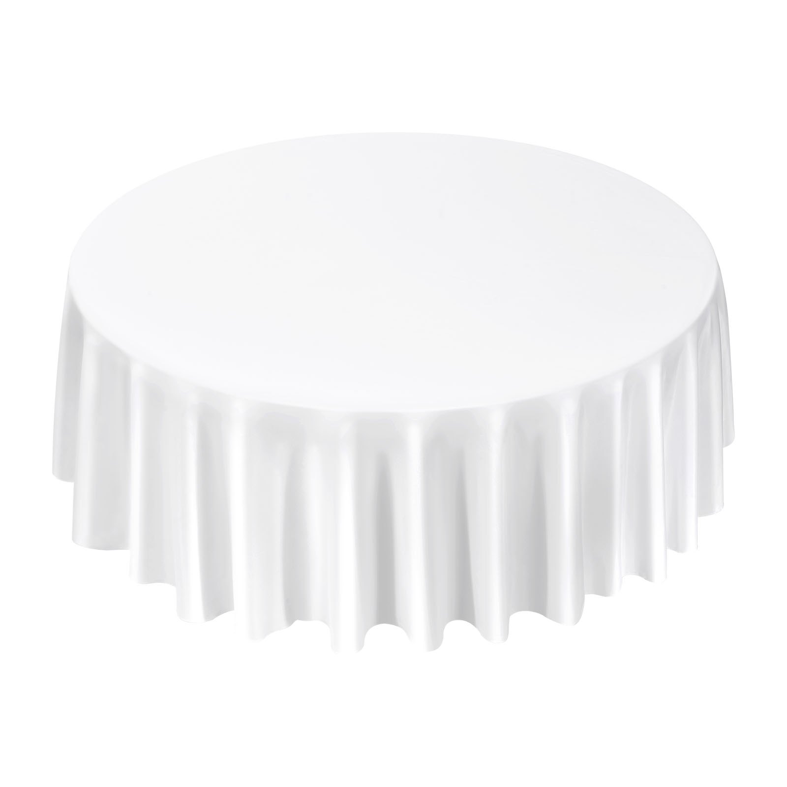 White Round Tablecloths — 120-Inch, Set of 2